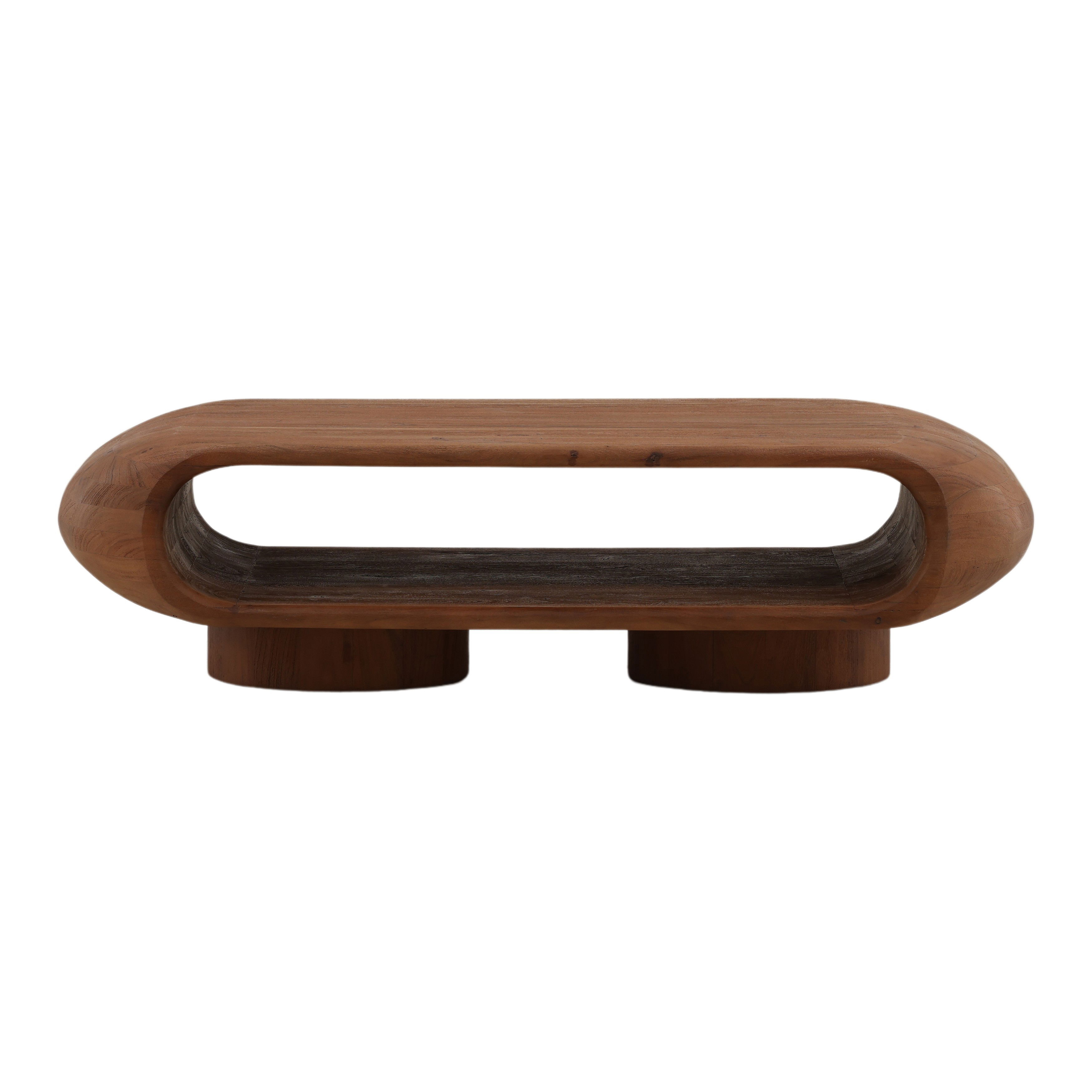 Ronin Coffee Table Brown, by Dovetail, 57.68" width x 15.37" height x 28.2" depth View 2