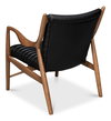 Singletary Leather Chair  Onyx Black, by Sarreid, 2'4" length x 2'3" width x 2'8" height thumbnail 11