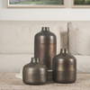 Daya Medium Antiqued Gold Metal Vase, by Mercana, 6.3" length x 6.3" width x 8.66" height thumbnail 3
