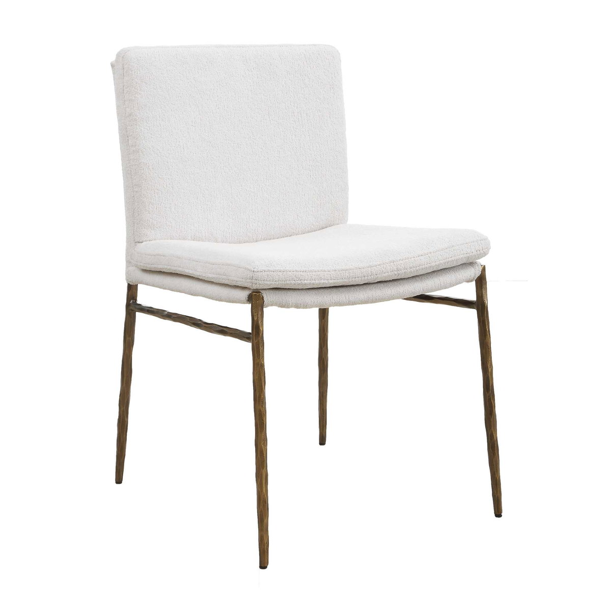 Ascend Textured White Dining Chair, by Uttermost, 19.7" width x 33.85" height x 23" depth View 3