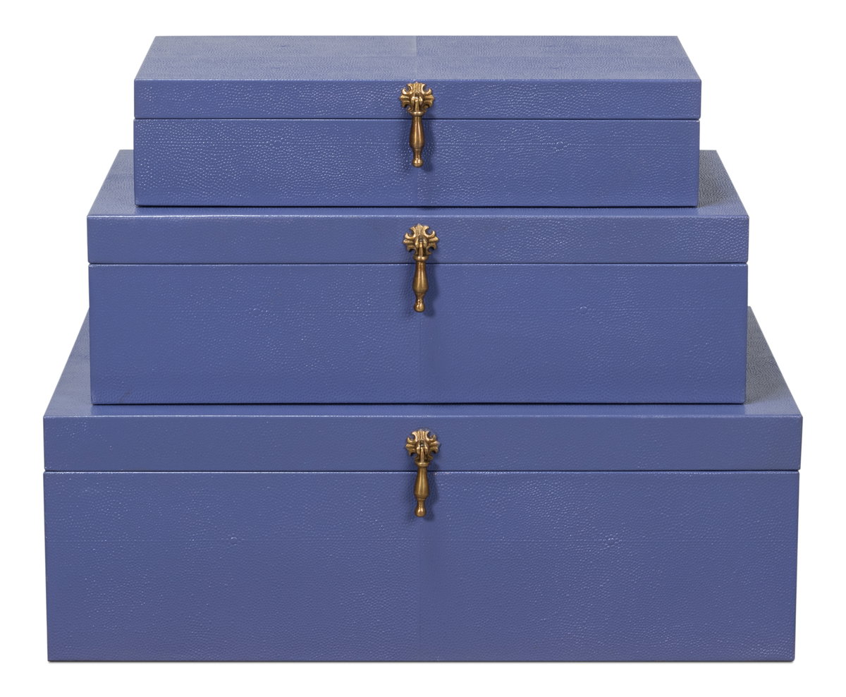 Cosmos Nesting Boxes S/3 Marlin, by Sarreid, 1'4" length x 2' width x 8" height View 2