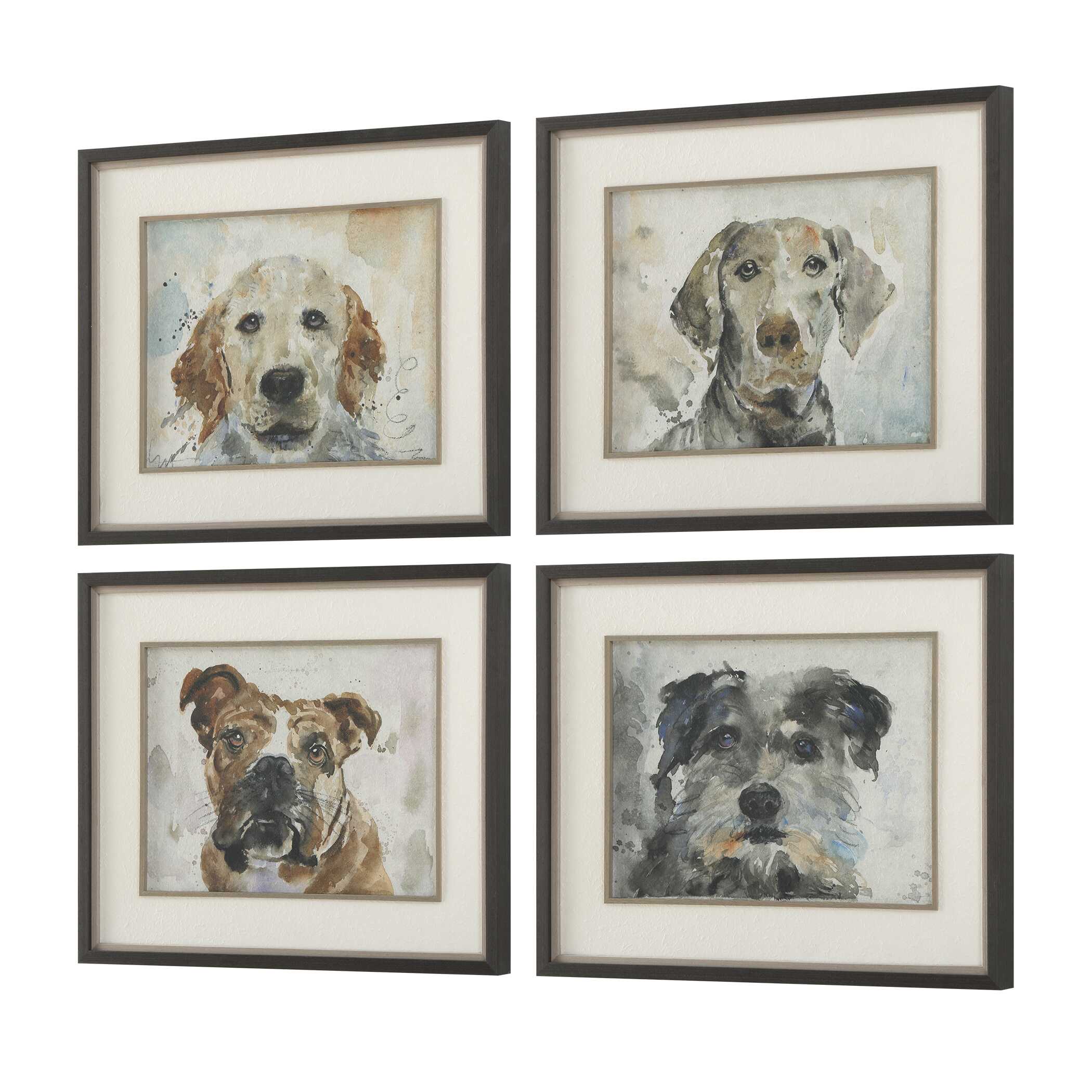 Dog Days Framed Prints Set/4, Painting by Uttermost, 28" width x 23.37" height x 1.75" depth View 4