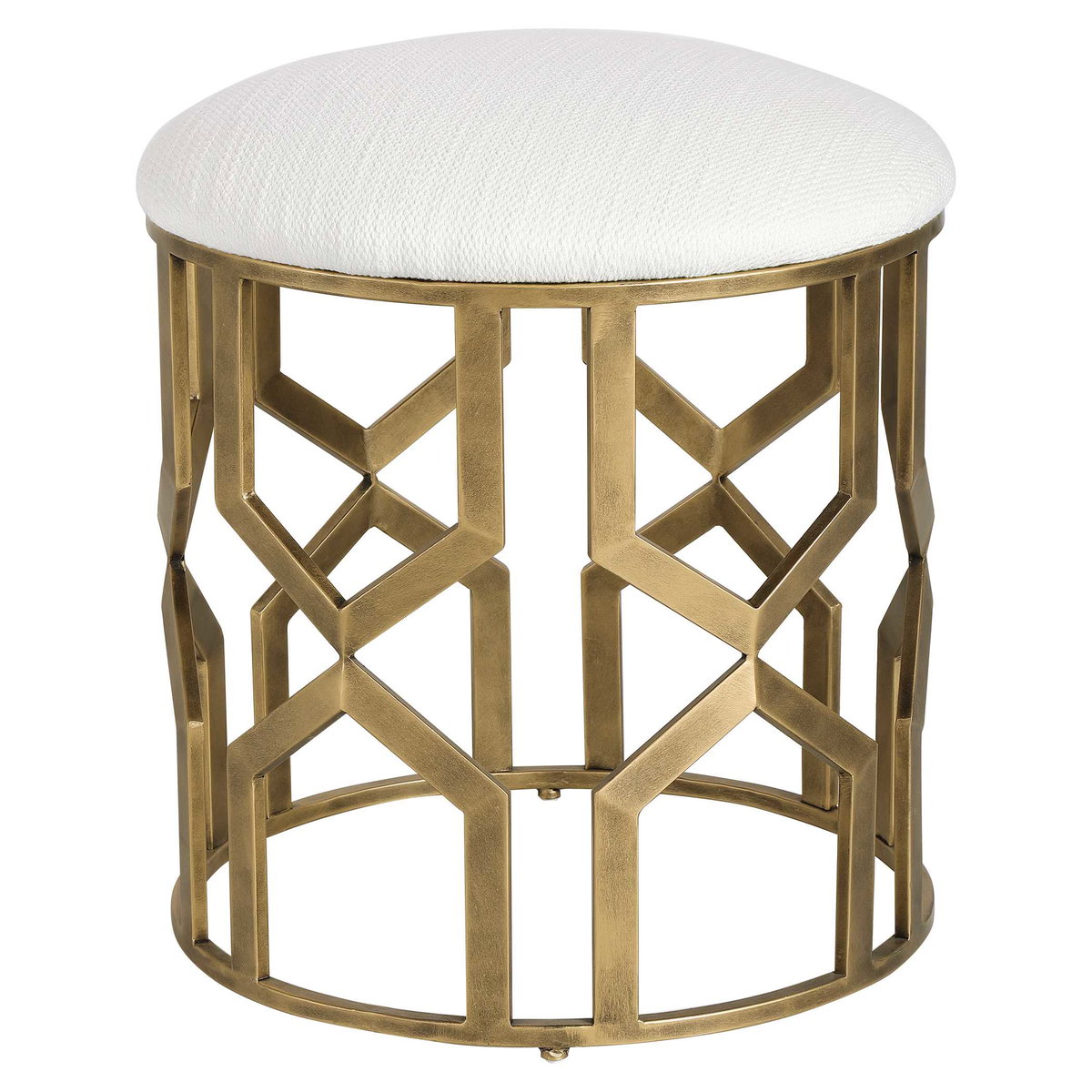 Trellis Geometric Accent Stool, Low Stool by Uttermost, 18" width x 20.5" height x 18" depth View 4