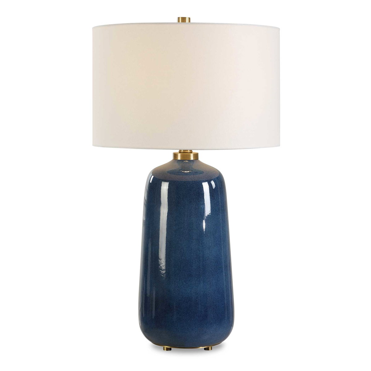 Brae Blue Glaze Table Lamp, by Uttermost, 18" width x 31.5" height x 18" depth View 1