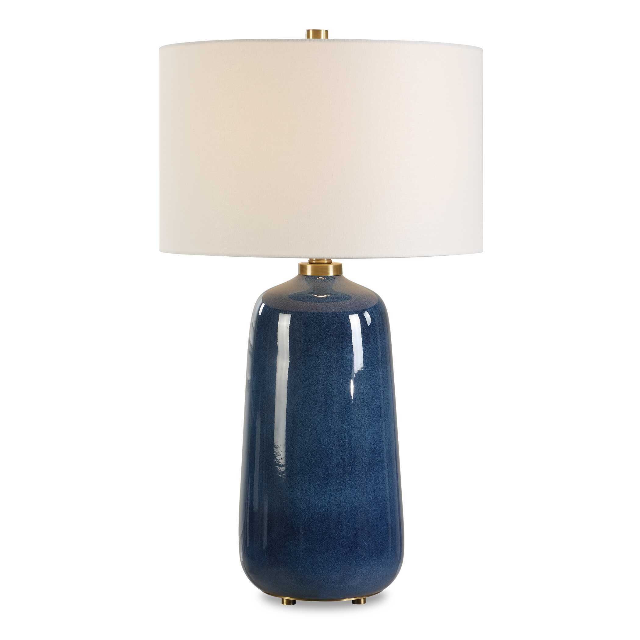 Brae Blue Glaze Table Lamp large image 