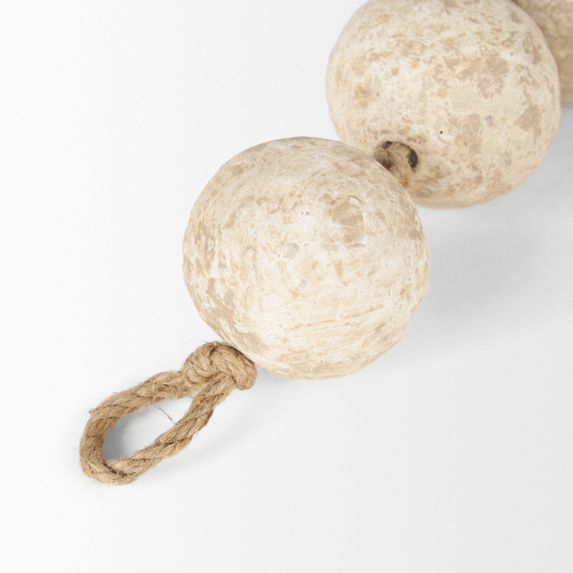 Varamala Beige Paper Mache Sphere Garland, Decorative Object by Mercana, 40" length x 2.5" width x 2.5" height View 9