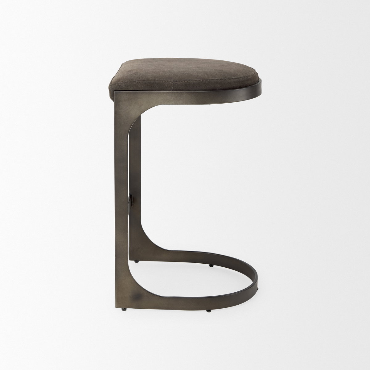 Tyson 17L x 18W x 28H Brown/Gray Suede with Metal Frame Counter Stool, Counter & Bar Stool by Mercana, 17.25" length x 17.5" width x 28" height View 4