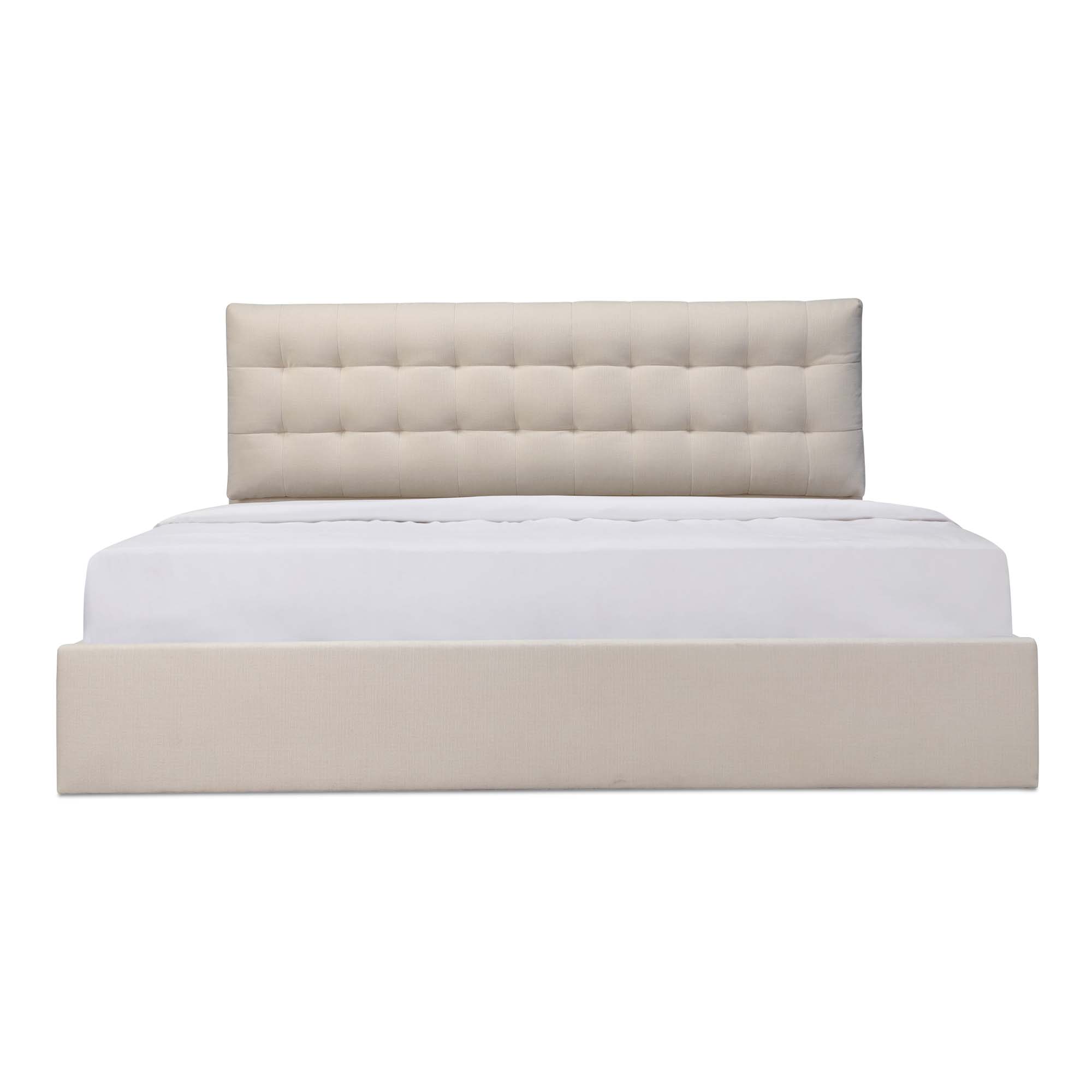 Sebastion King Storage Bed Cream, by Moe's Home, 6'8.31" width x 3'8.88" height x 7'1.43" depth View 1