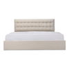 Sebastion King Storage Bed Cream, by Moe's Home, 6'8.31" width x 3'8.88" height x 7'1.43" depth thumbnail 1