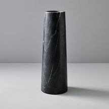 Online Designer Combined Living/Dining Pure Foundation Marble Vase, Black, Large