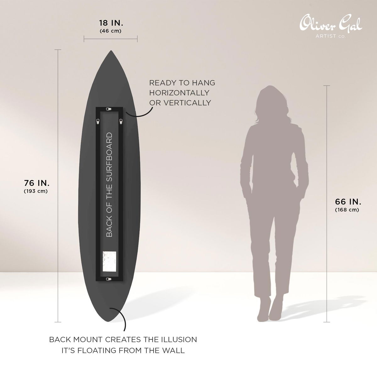 Articles Surfboard (No Embellishment), by Oliver Gal,  18x76 View 5