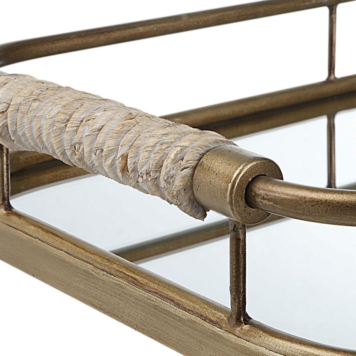 Rosea Brushed Gold Trays Set/2, Decorative Tray by Uttermost, 19.5" width x 3" height x 11" depth View 7