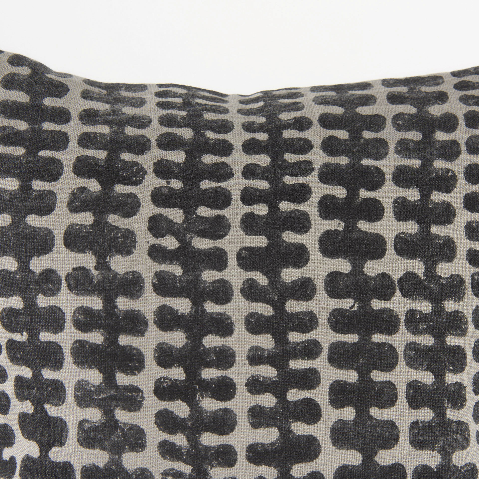 Miriam 18L x 18W Beige and Black Fabric Patterned Decorative Pillow Cover large image 