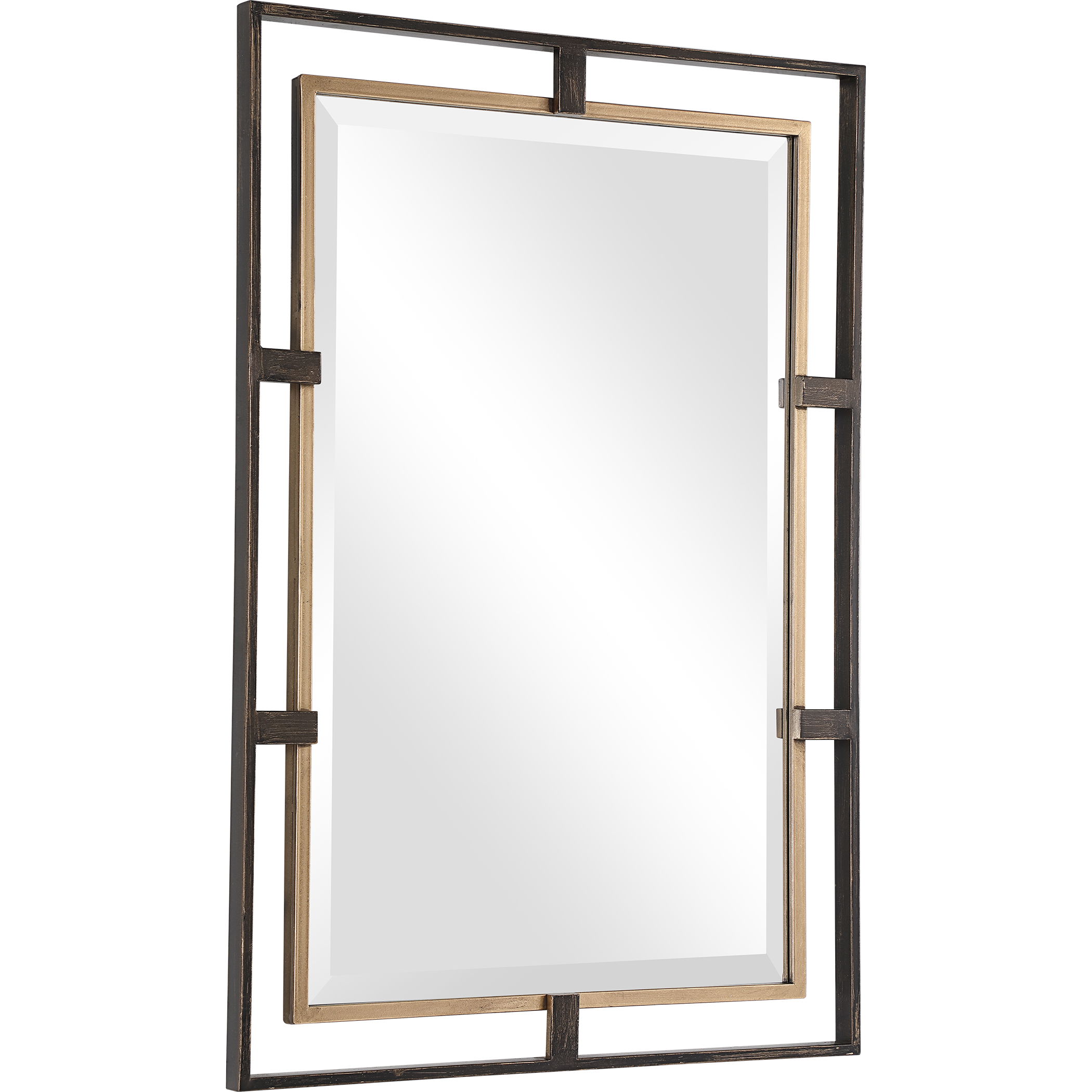 Carrizo Gold & Bronze Rectangle Mirror large image 