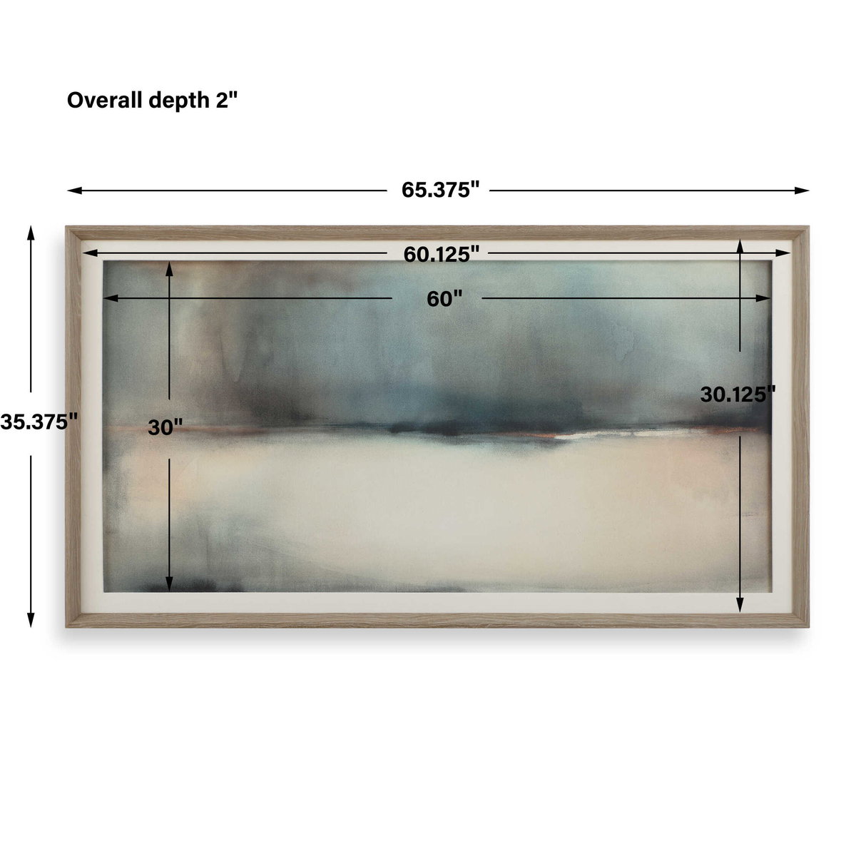 Deep Rains Framed Abstract Print, Art by Uttermost, 65.37" width x 35.37" height x 2" depth View 3