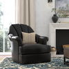 Scoth Swivel Chair In Distilled Lthr,Blk, Seating by Sarreid, 35" length x 39" width x 35" height thumbnail 14
