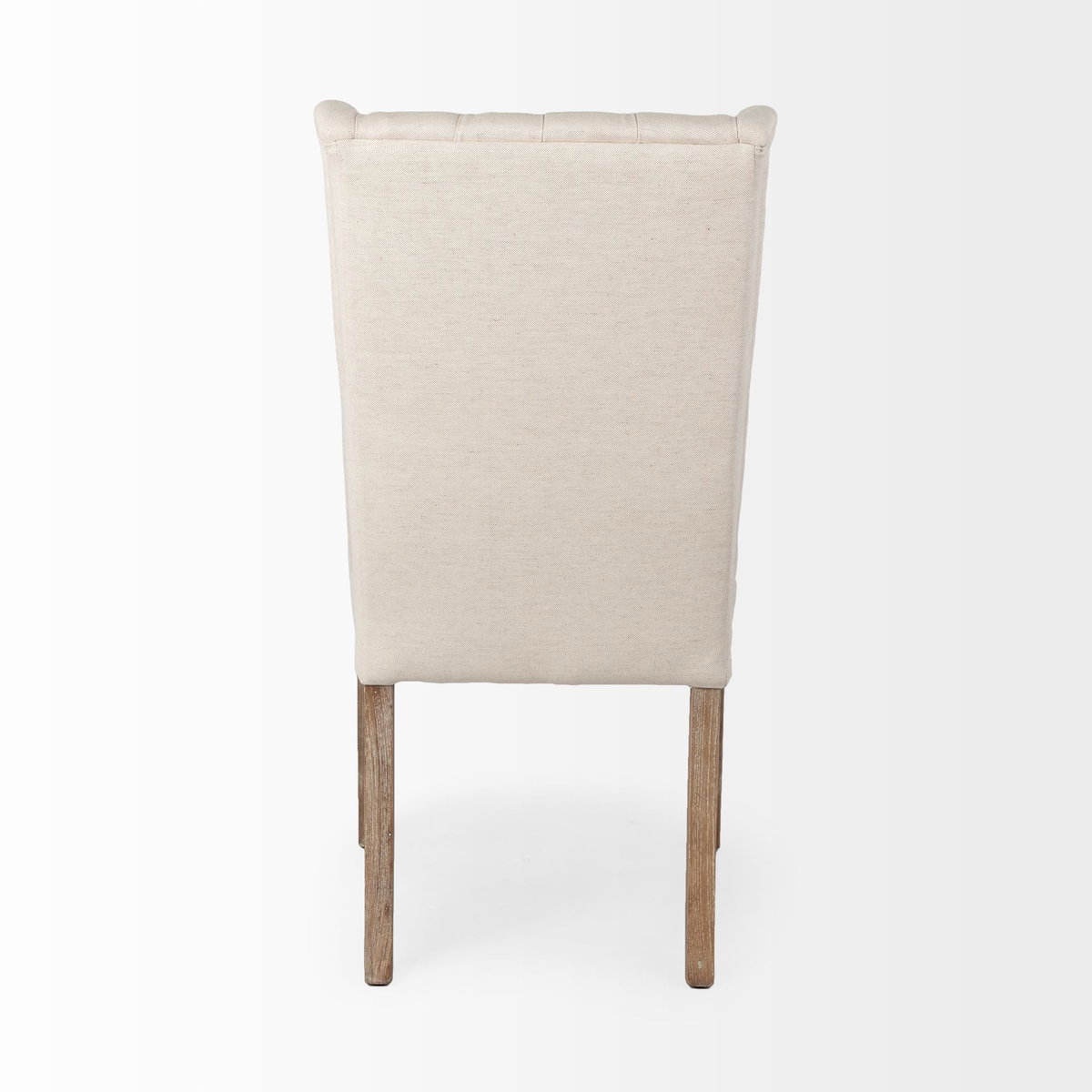 Mackenzie High-Back Dining Side Chair | Cream Plush Linen with Ash Wood, Dining Chair by Mercana, 24.75" length x 20.47" width x 40.34" height View 6