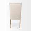 Mackenzie High-Back Dining Side Chair | Cream Plush Linen with Ash Wood, Dining Chair by Mercana, 24.75" length x 20.47" width x 40.34" height thumbnail 6