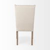 Mackenzie I Cream Plush Linen Covering Ash Solid Wood Base Dining Chair, by Mercana, 24.75" length x 20.47" width x 40.34" height thumbnail 6