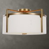 Colfax Brass 3 Light Semi Flush, by Uttermost, 1'9" width x 11.25" height x 1'9" diameter x 1'9" depth thumbnail 1