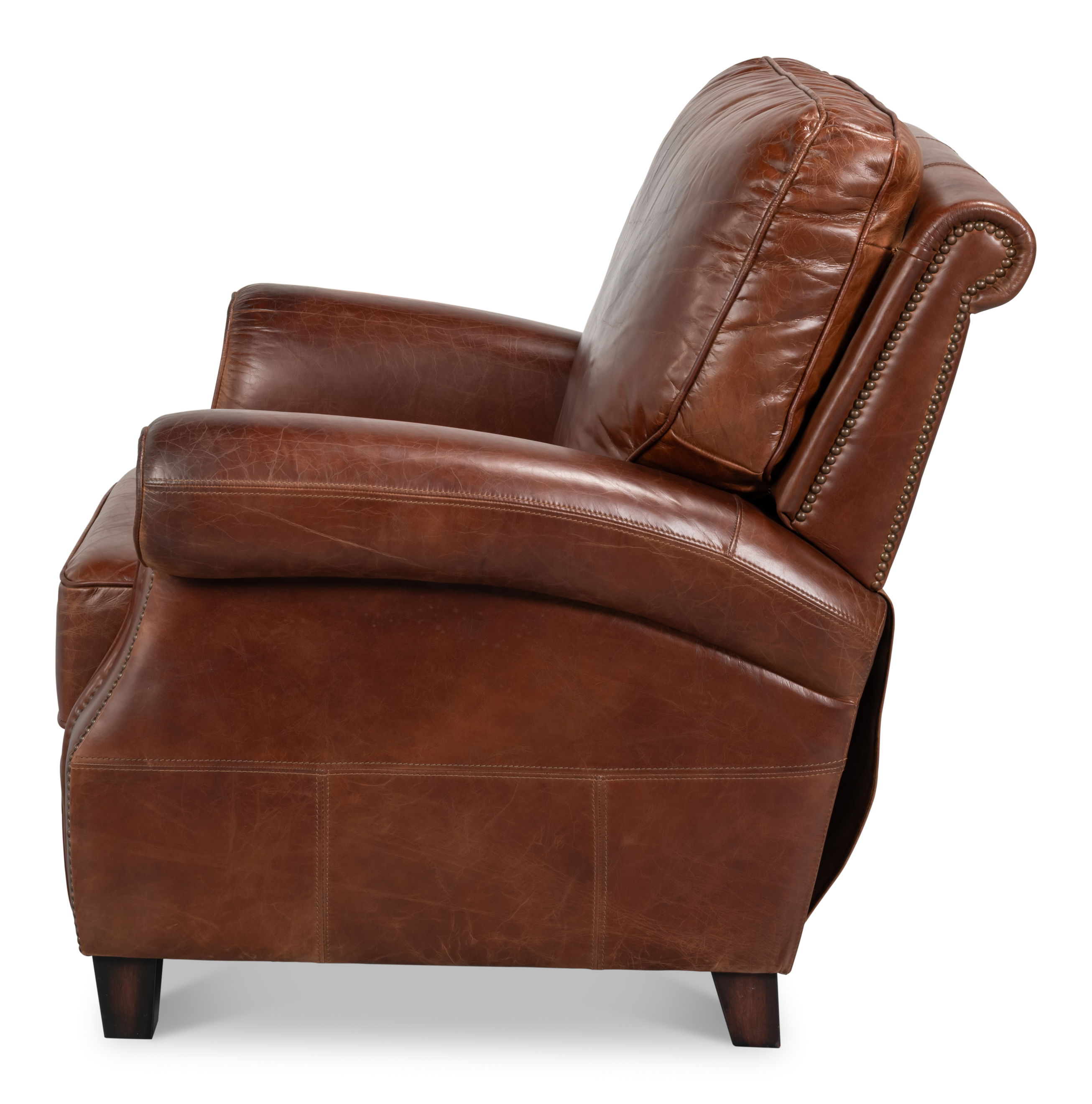 Roosevelt Leather Recliner, Seating by Sarreid, 39" length x 38" width x 39" height View 10