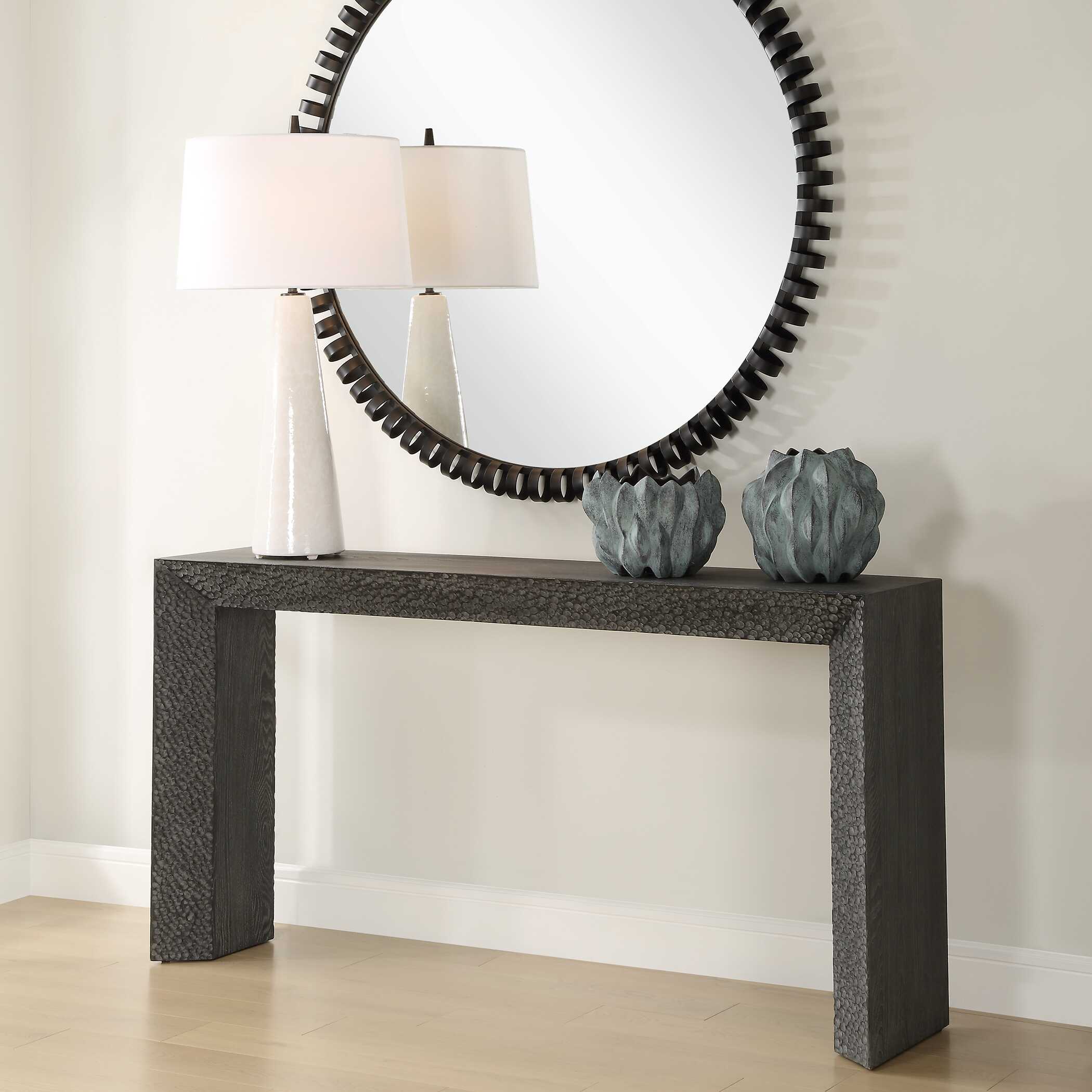 Thoreau Ebony Console Table, Furniture by Uttermost, 61.8" width x 32" height x 14" depth View 4