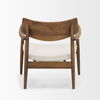 Haggen Medium Brown Oak Wood with Cream Fabric Accent Chair thumbnail 4