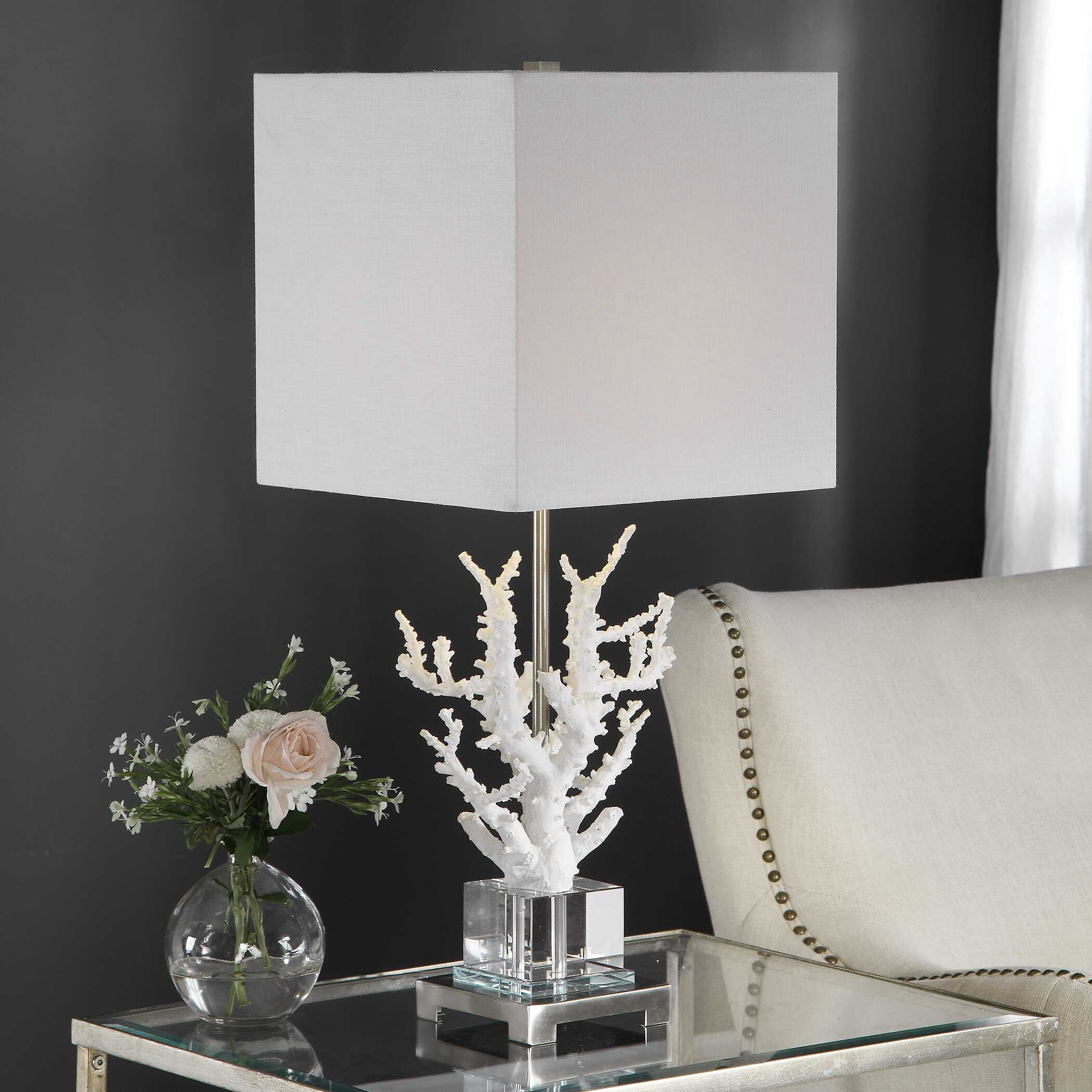 Corallo White Coral Table Lamp, by Uttermost, 12.5" width x 29" height x 12.5" depth View 2
