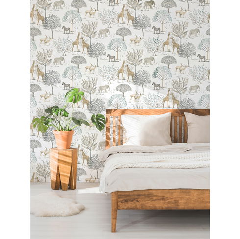 On the Savanna Neutral Wallpaper