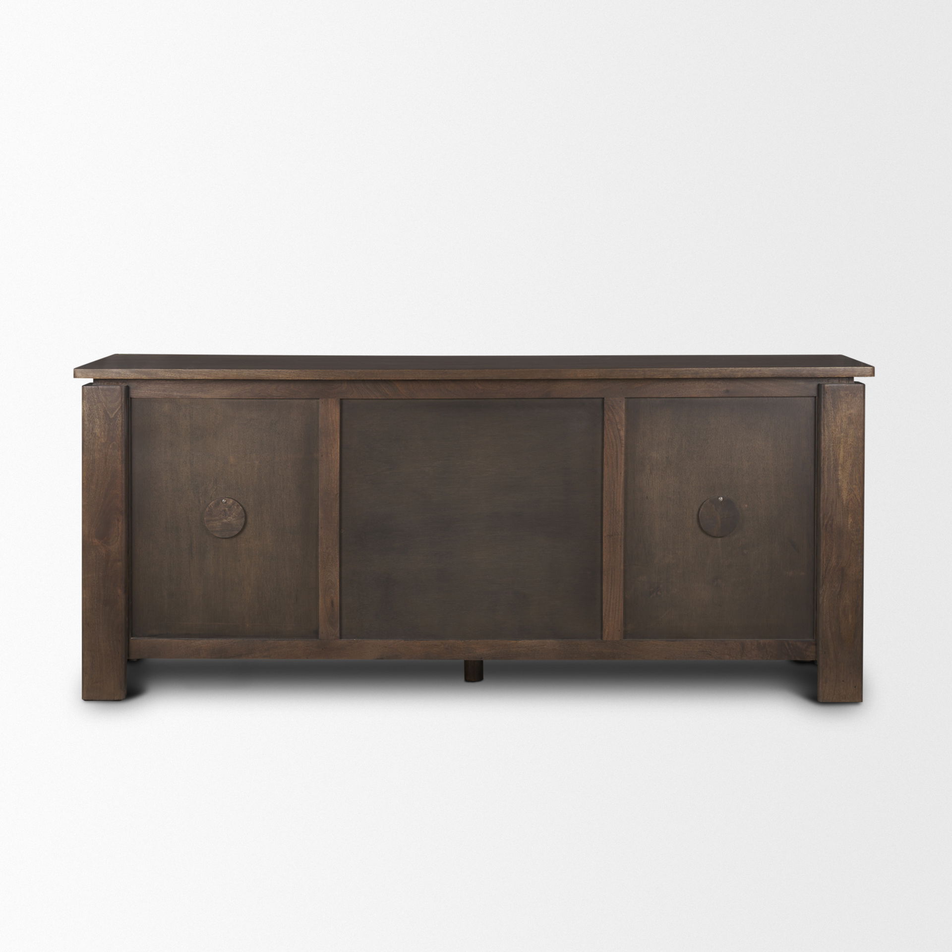 Wallen 2 Door Solid Dark Brown Wood with 3 Drawers Sideboard, Sideboards & Buffet by Mercana, 79" length x 21" width x 33" height View 5