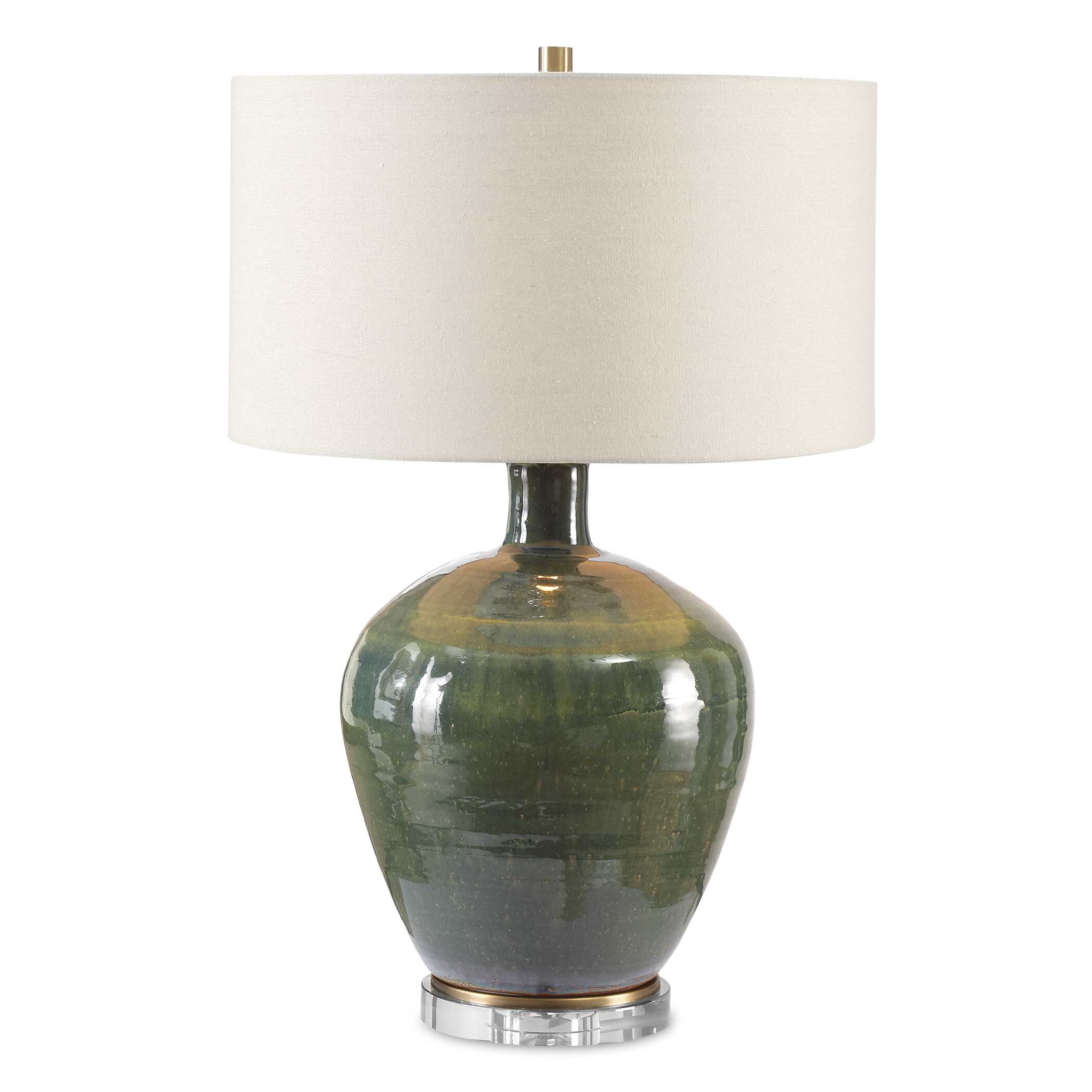 Elva Emerald Table Lamp, by Uttermost, 18" width x 27.25" height x 18" depth View 1