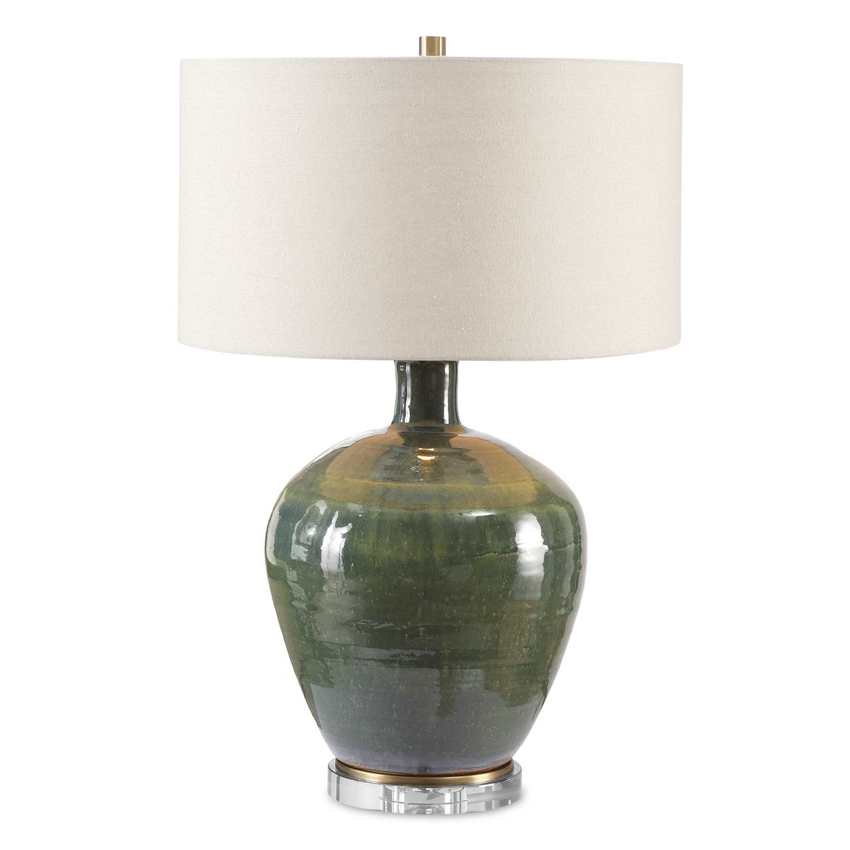 Elva Emerald Table Lamp, by Uttermost, 18" width x 27.25" height x 18" depth View 1