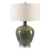 Elva Emerald Table Lamp, by Uttermost, 18" width x 27.25" height x 18" depth thumbnail 1