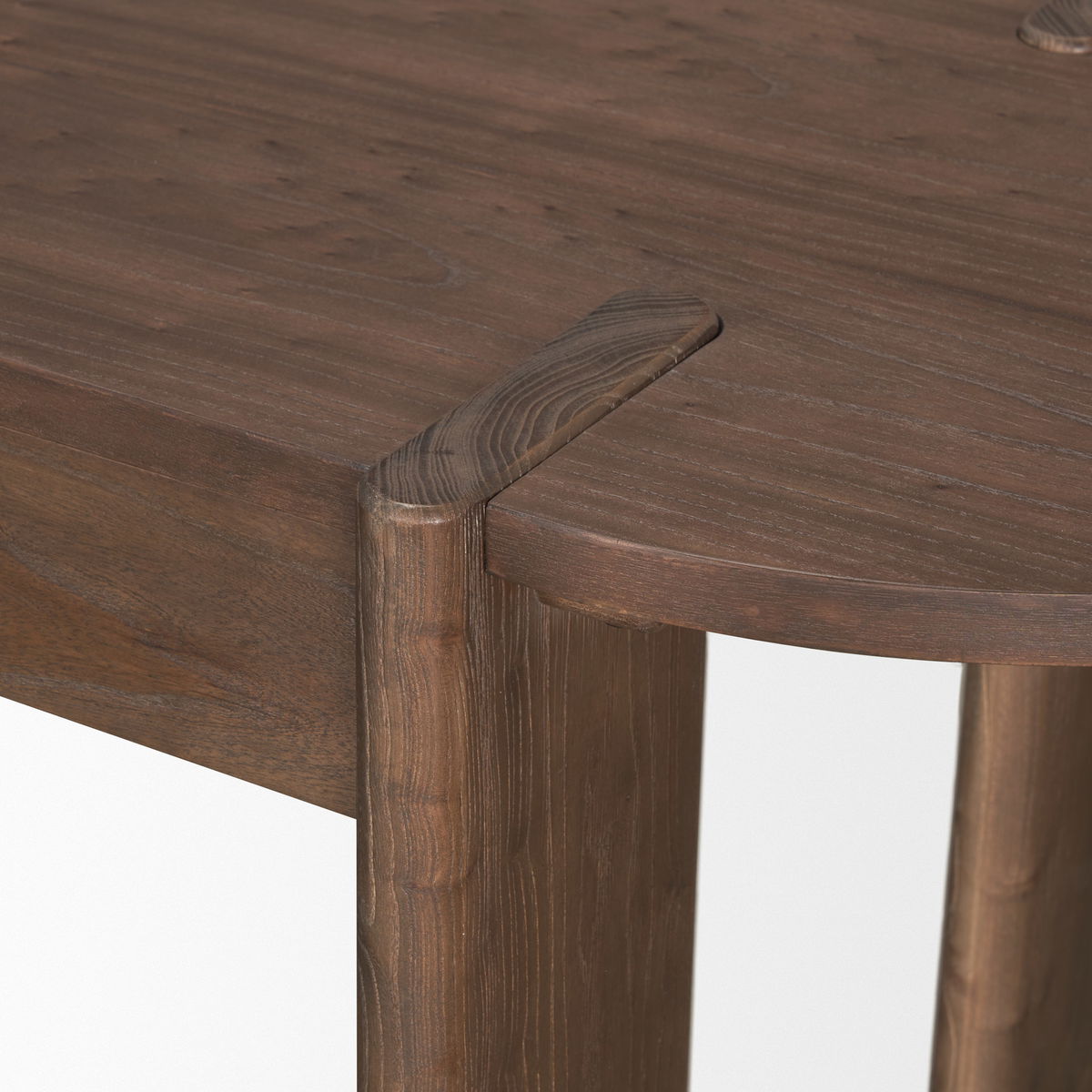 Sohan Dark Brown Elm Wood Oblong Desk, by Mercana, 59" length x 25" width x 30" height View 10