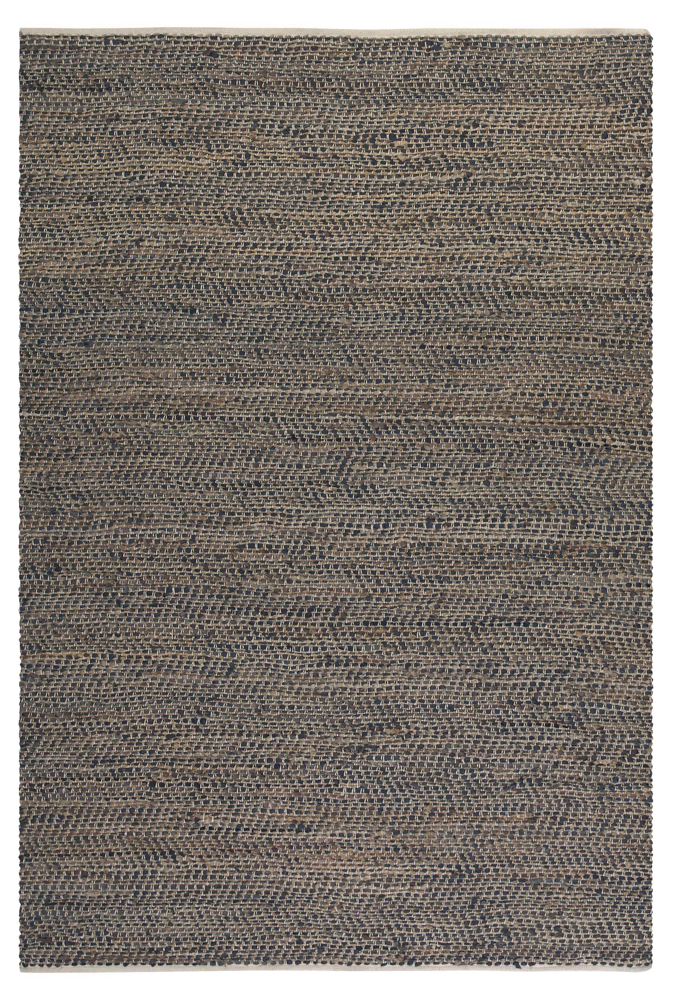 Tobais 5 X 8 Rescued Leather & Hemp Rug large image 