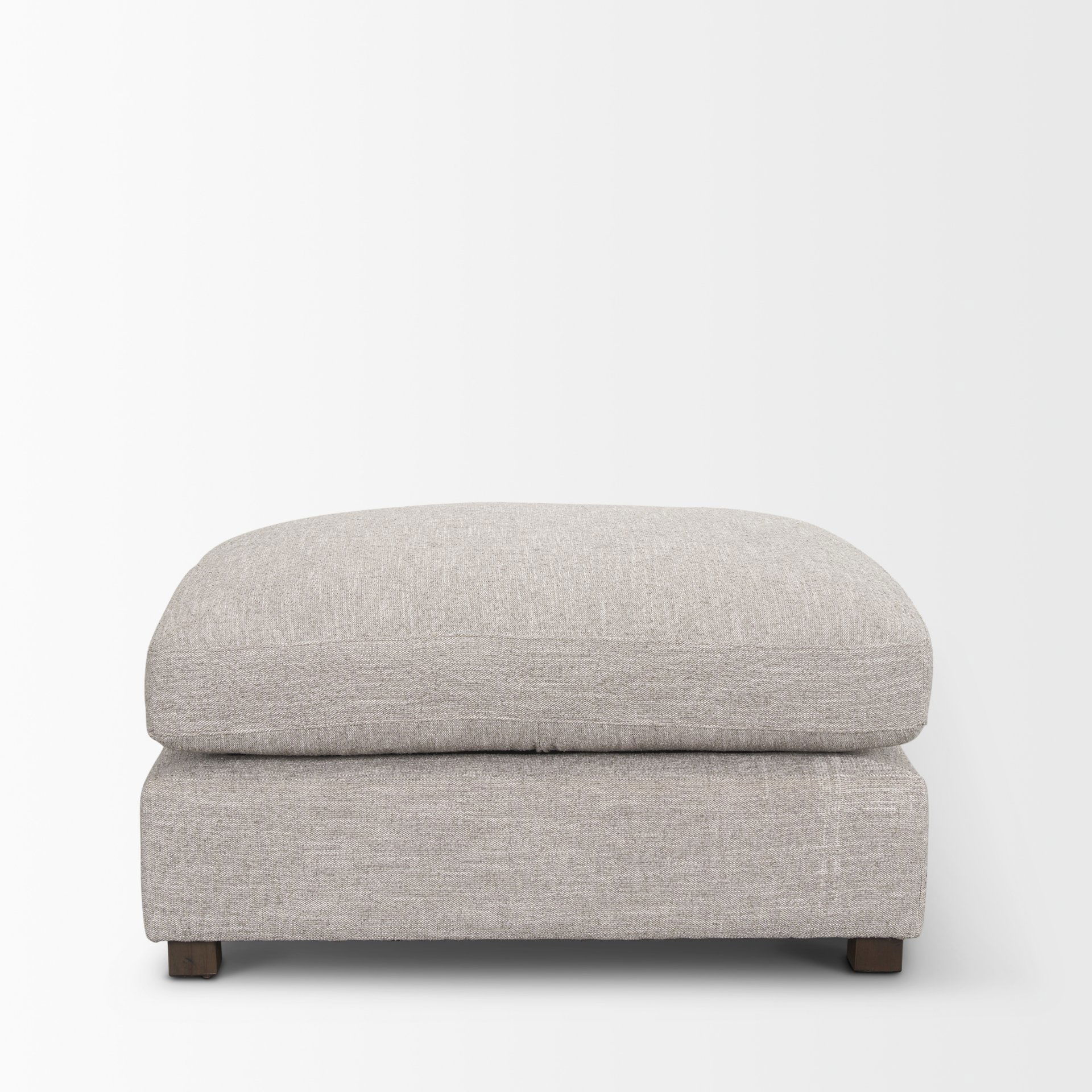 Halston Large Ottoman Light Gray Performance Fabric, Sectional Sofa by Mercana, 38.5" length x 38.5" width x 19" height View 3