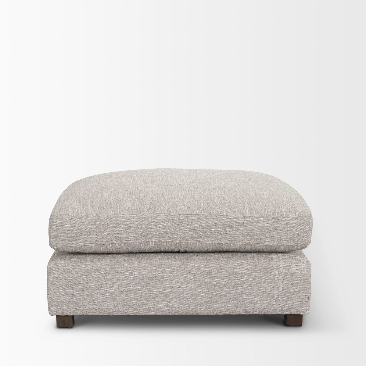 Halston Large Ottoman Light Gray Performance Fabric, Sectional Sofa by Mercana, 38.5" length x 38.5" width x 19" height View 3