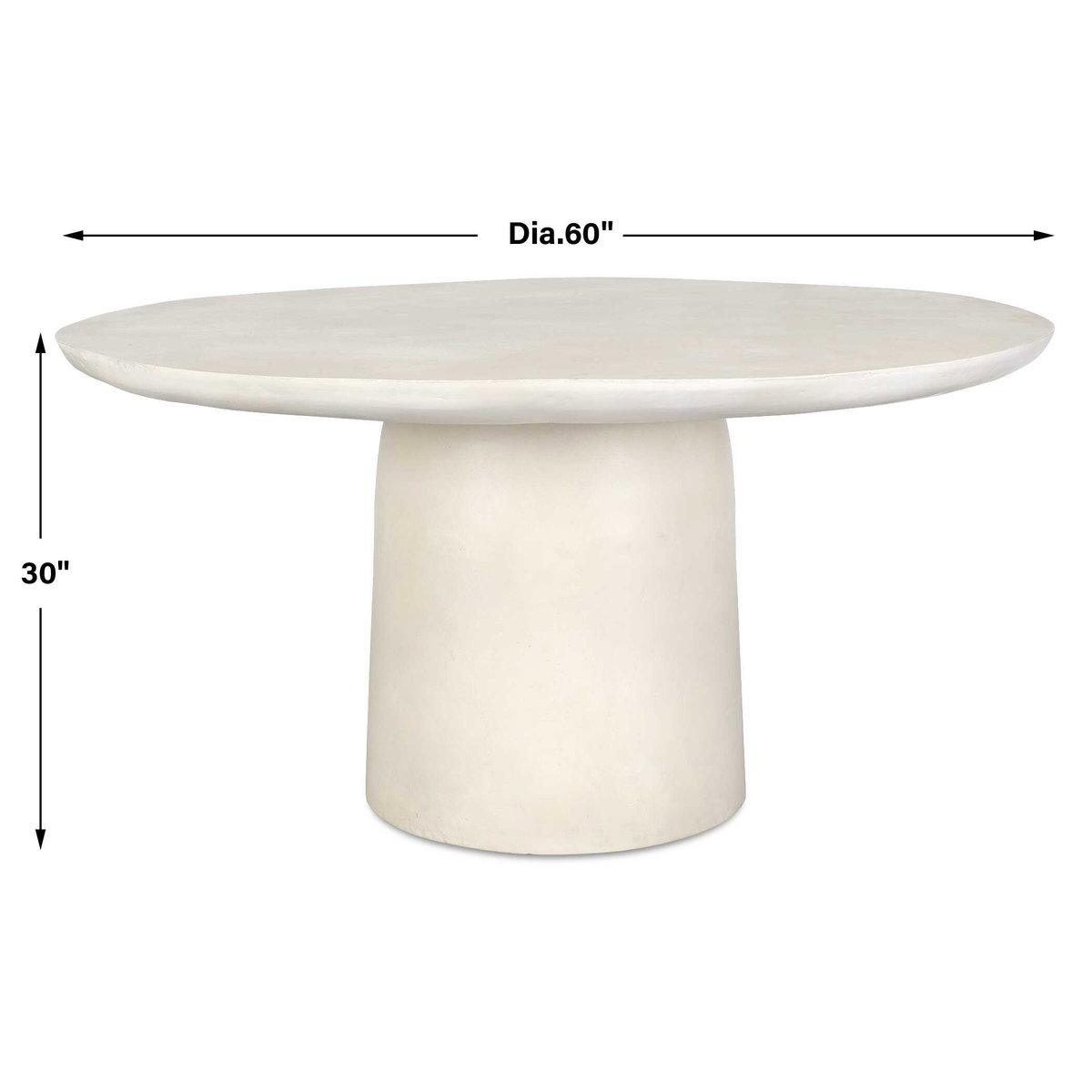 Madrone Warm White Outdoor Dining Table, Outdoor Table by Uttermost, 5' width x 2'6" height x 5' depth View 3