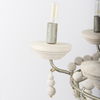 Phillum (29'x37') Silver Metal Chassis and White Wood Beaded Six Bulb Chandelier thumbnail 5