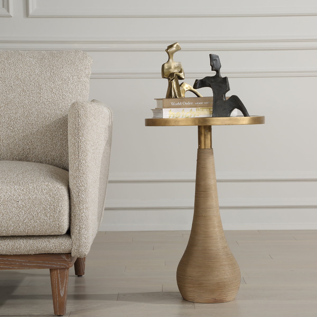 Terra Brass Accent Table, Side & End Table by Uttermost, 16" width x 24" height x 16" depth View 2