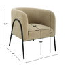 Jacobsen Tan Shearling Barrel Chair, Accent Chair by Uttermost, 28" width x 29" height x 27" depth thumbnail 3