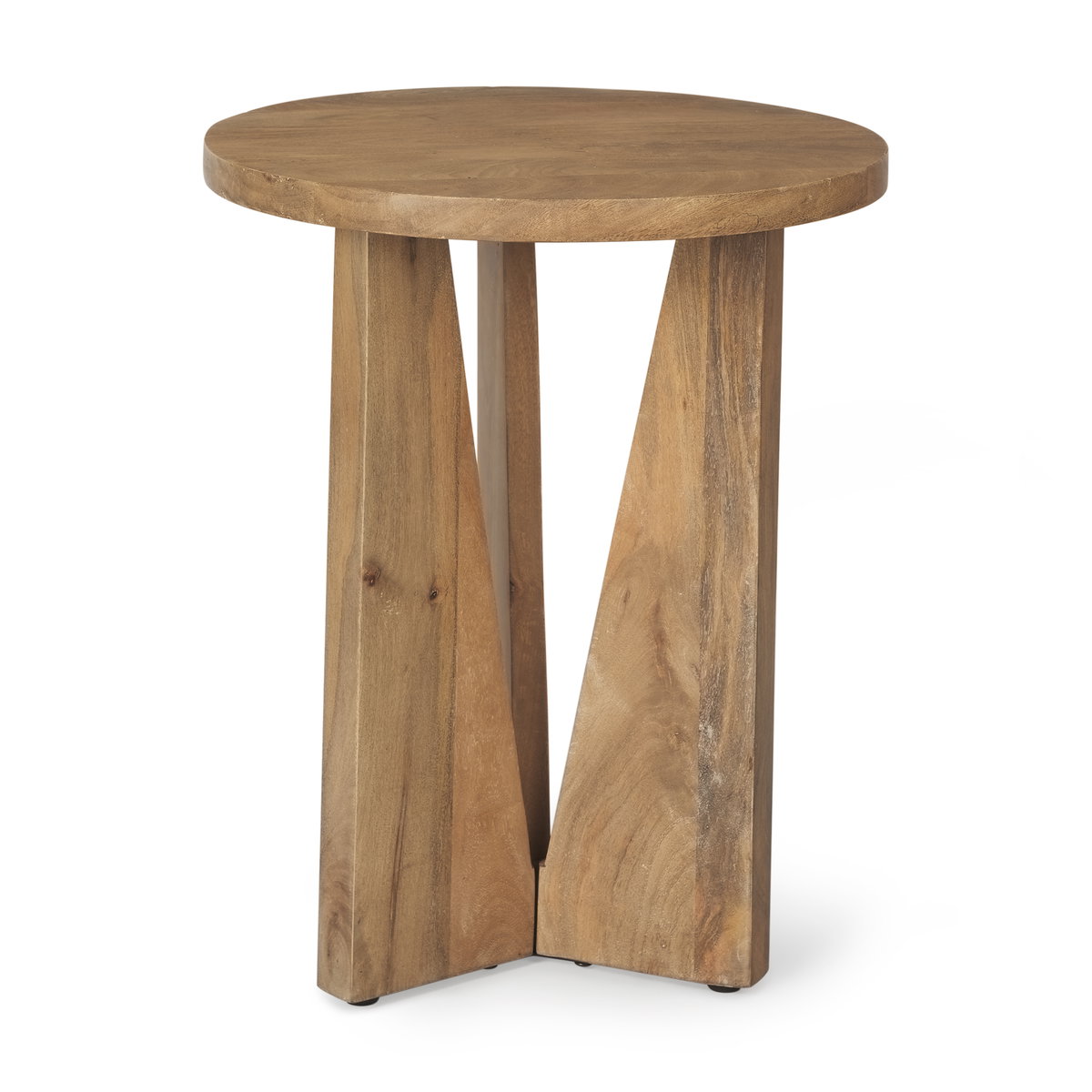 Mattius Light Wood Accent Table, Side & End Table by Mercana, 18" length x 18" width x 22" height View 1