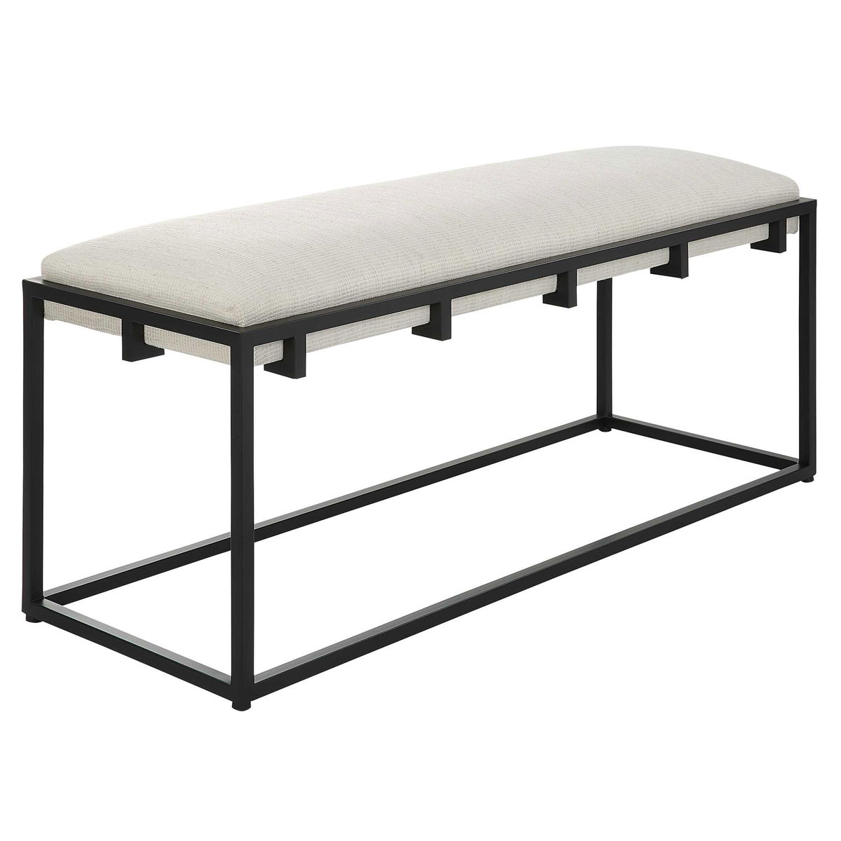 Paradox Iron & Fabric Bench, Benche by Uttermost, 47" width x 20.75" height x 16" depth View 5