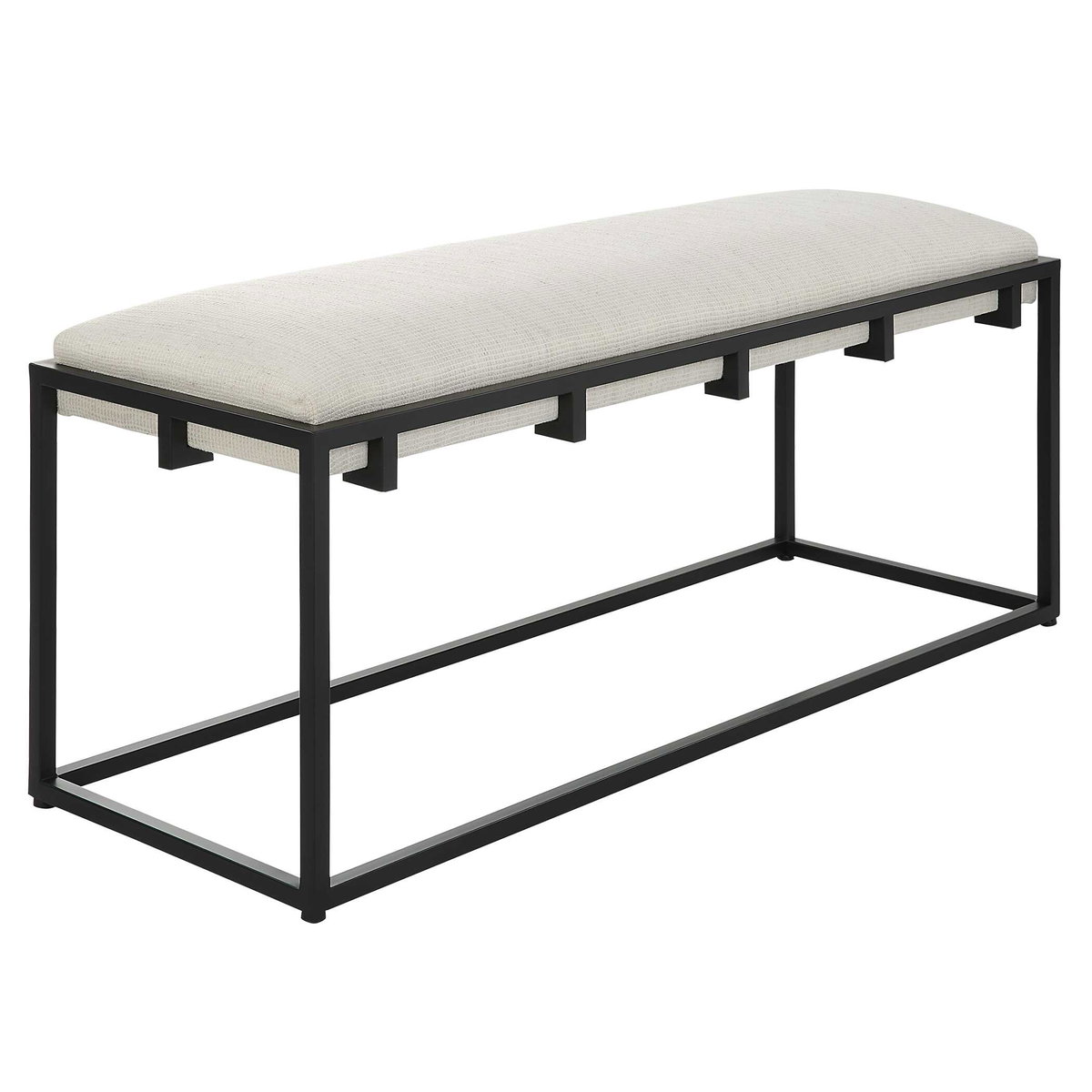 Paradox Iron & Fabric Bench, Furniture by Uttermost, 47" width x 20.75" height x 16" depth View 5