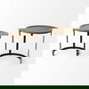 Aisley (Set of 2) 19.3L x 19.3W x 19H Light Brown Wood with Black Metal Base Round Nesting Side Tables thumbnail 4