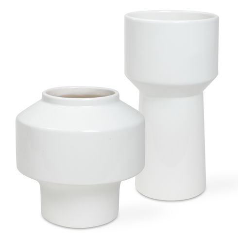 Illumina Abstract White Vases, Set/2