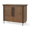 Maddox  40.0L x 18.5W x 32.75H Brown Solid Wood Black Metal 2 Door Accent Cabinet, Cabinets & Chest by Mercana, 40" length x 18.5" width x 32.75" height thumbnail 1