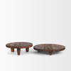 Iza Medium Brown Wooden Riser (Set of 2), Decorative Tray by Mercana, 11.75" length x 11.75" width x 2.25" height thumbnail 3