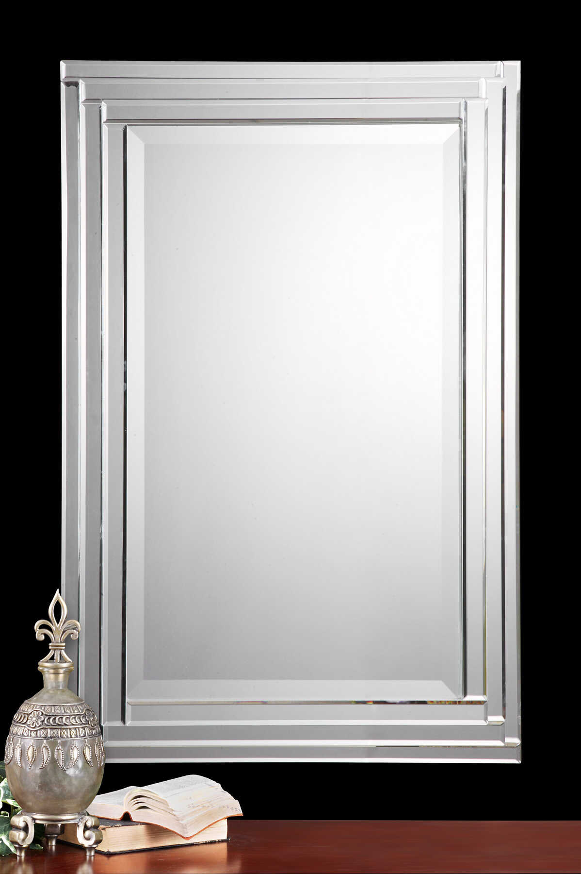 Alanna Frameless Vanity Mirror, by Uttermost, 1'10" width x 2'10" height x 2" depth View 7