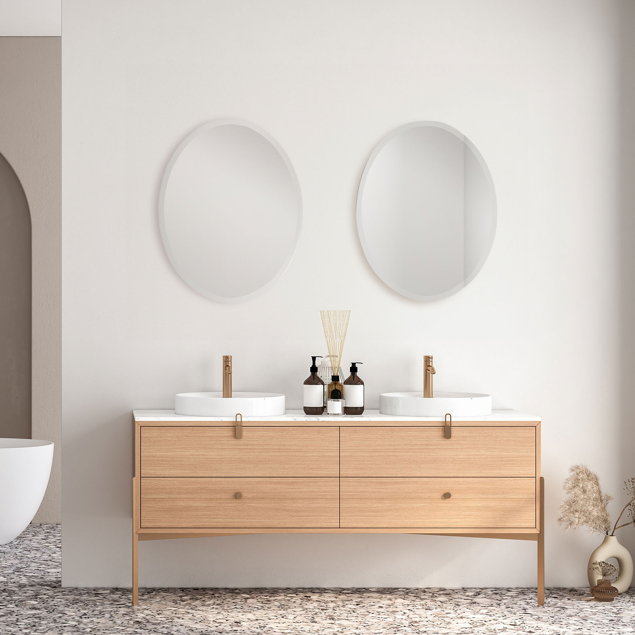 Frameless Vanity Oval Mirror large image 